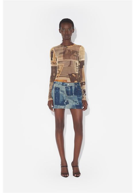 tee journal dponna ecru grigia e rossa JEAN PAUL GAULTIER | 26/01-W-TO416-M013P030830